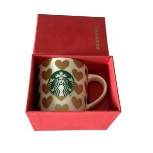 Starbucks 2015 demitasse mermaid white and gold hearts porcelain express coffee